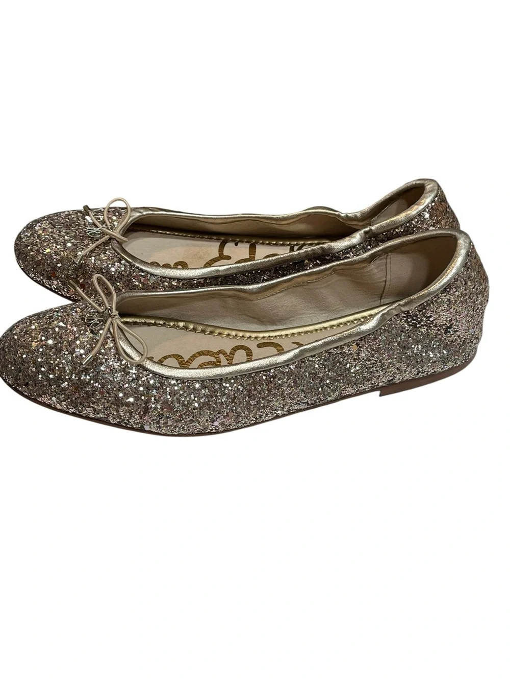 Sam Edelman Glitter Flats w/Bow - Size 8.5